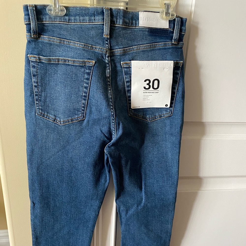New with tags RE/DONE original high rise ankle crop jeans button fly